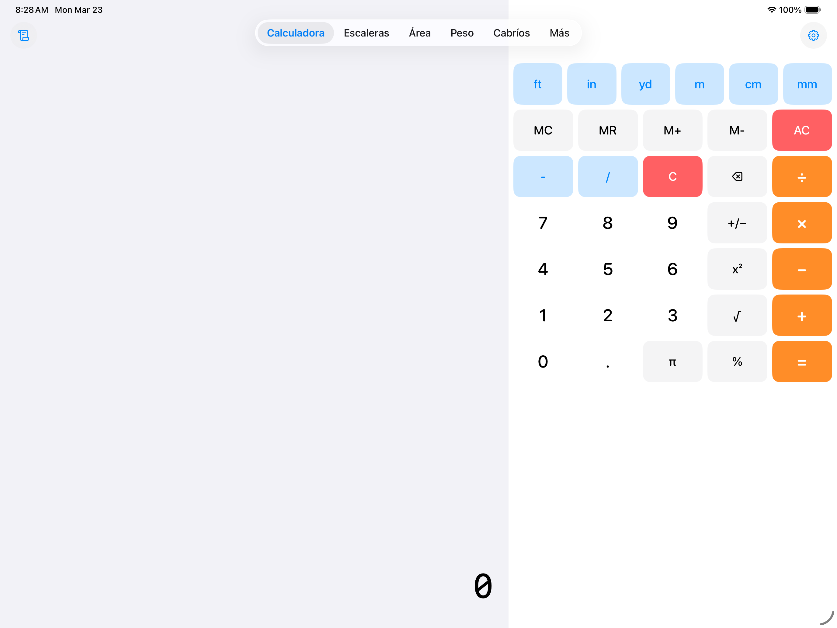 CutOnce calculator on iPad