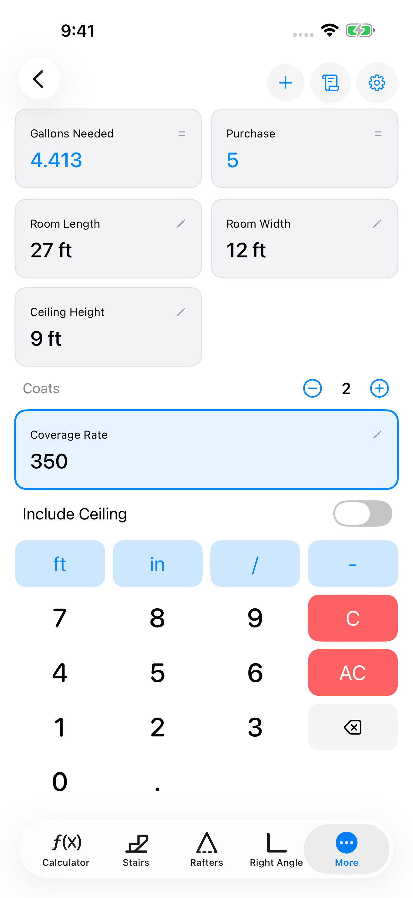 CutOnce paint calculator