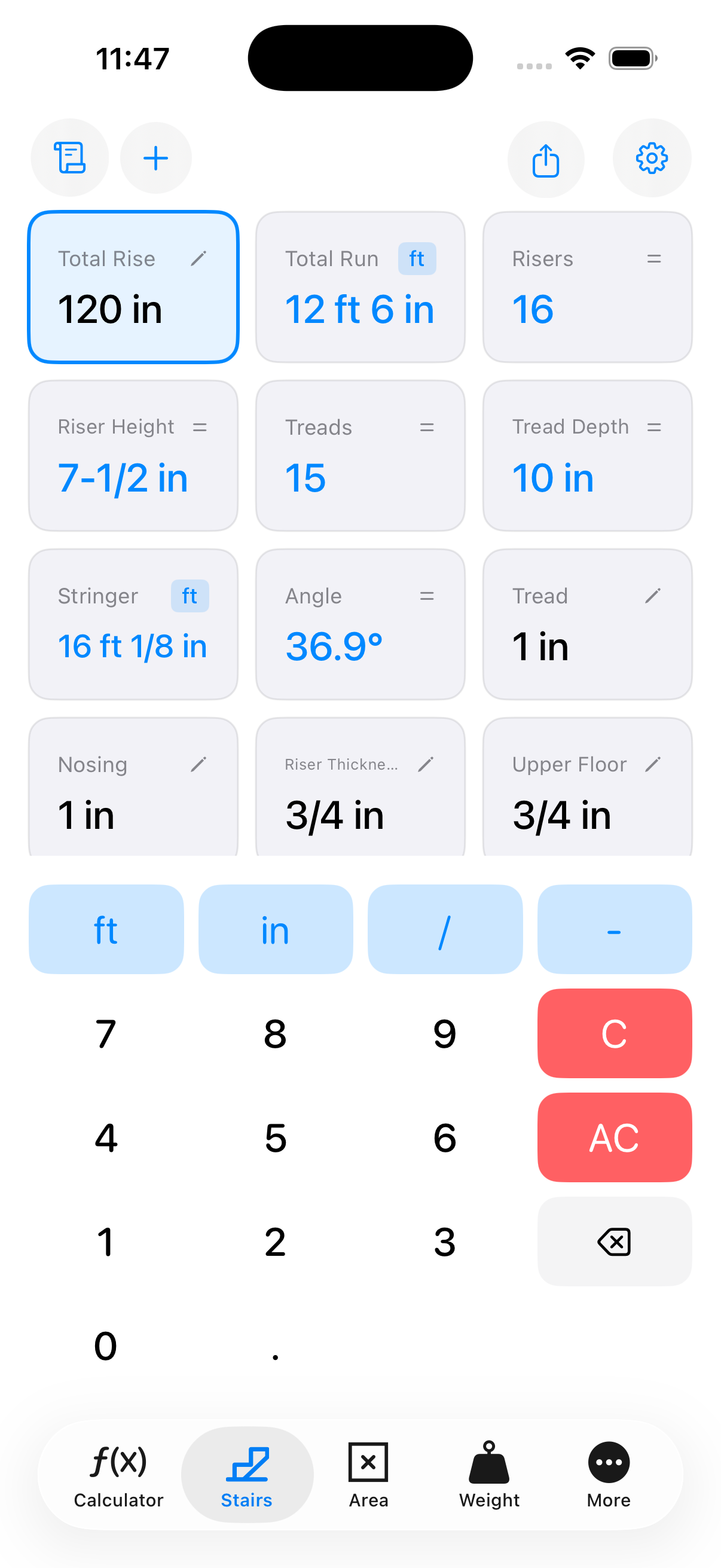 CutOnce stair calculator